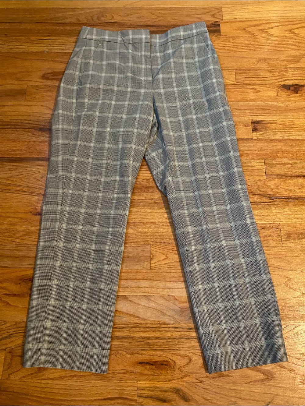 J. Crew Gray Plaid Dress Pants with Subtle Windowpane